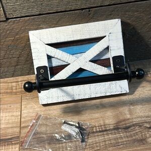 Rustic Toilet Paper Holder Wall Mounted Removable Holding Bar NWOT Hardware incl